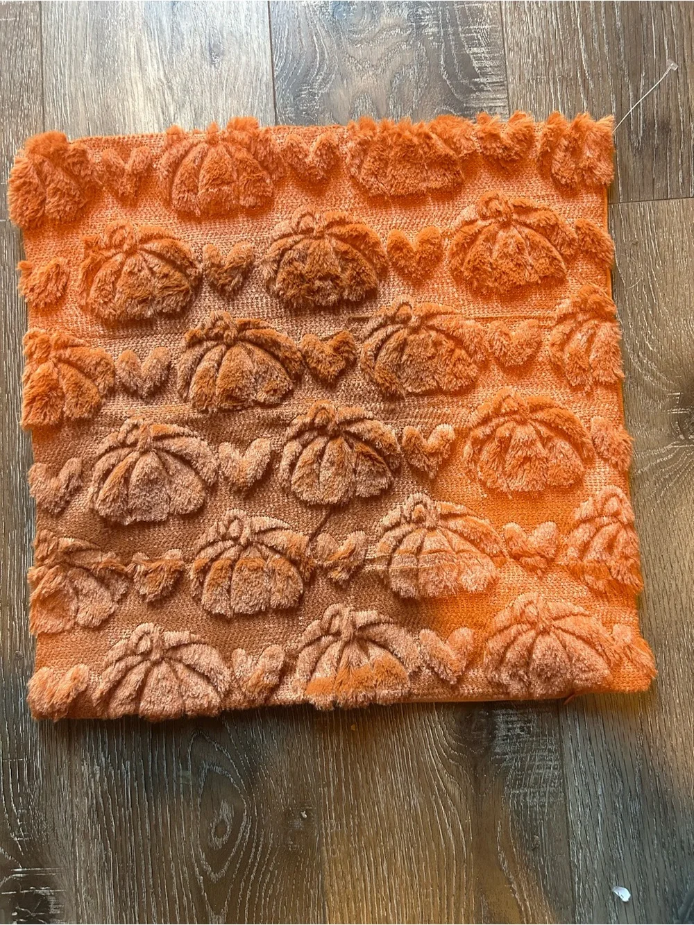 Fall Rust Pumpkin Textured Pillow Covers 18x18 Set of 2